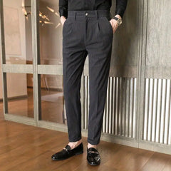 Threebooy  Straight Casual Trousers Men's Spring Autumn Wide-leg Pants Loose Versatile Draped Trousers Trendy Corduroy Pants