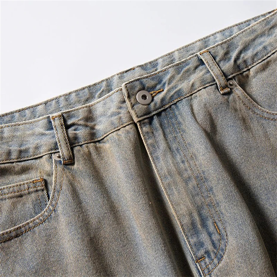 Threebooy  Vintage Baggy Jeans Men Spring New Y2k Jeans Pants Streetwear Harajuku Washed Wide-leg Denim Trousers Hip Hop Mens Clothing