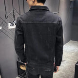 Threebooy Autumn Slim Men Denim Jacket Stretch Retro Motorcycle Punk Streetwear Fashion Skateboard Youth Jeans Jacket Plus Size 5XL