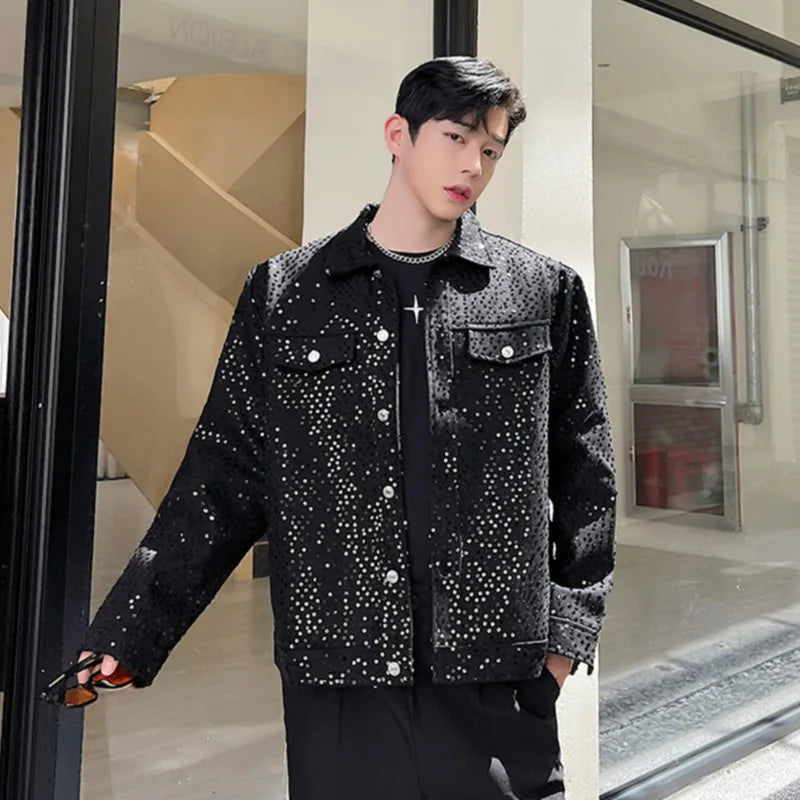 Threebooy Fashion Korean Style Jacket Trend Men's Clothing Stylish Heavy Embroidery Piece Niche Design Casual Outerwear Autumn