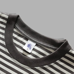 Threebooy  Teenage Style 280gsm Striped Long Sleeved T-shirt Men's Loose Casual Base Tee Shirt