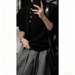 Threebooy  Winter New Men's Solid Color Long-Sleeved Sweater Japanese Retro Fashion Trendy High Street Loose Casual Niche Men's Top