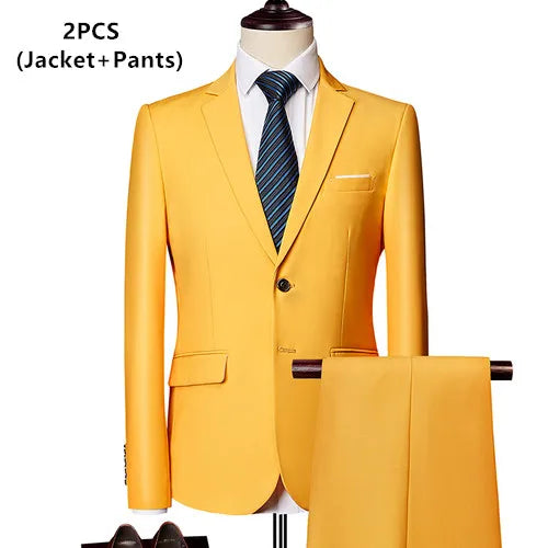 Threebooy (Jacket+Vest+Pants) Men's Groom's Wedding Dress/Male Slim Fit High Quality Business Suits/Man Casual Tuxedo Trousers/Man Blazers