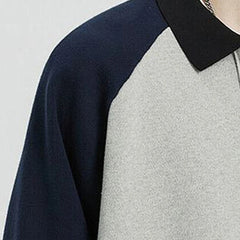 Threebooy  Lapel Men's Sweatshirt Spring Autumn New Casual Patchwork Pullover Comfortable Loose Fashion Male Zipper Sweatshirt