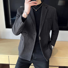 Threebooy  New Autum Coat Mens Tuxedo Fashion Casual Suit Jacket Stage Men's Business Blazers Costume Homme S-3XL