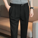 Threebooy New Autumn Fashion Oversized Pants Men Long Wide Leg Trousers Solid Straight Loose Style Casual Men Suit Pant Black White 29-36