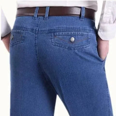 Threebooy  Winter Fashion Washed Distressed Jeans Men's Clothing Plus Fleece Thicken Loose Straight High Waist Baggy Elastic Casual Pants