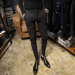 Threebooy  New Spring and Autumn Fashion Trendy Men's High Waist Tight Straight Tube Casual Solid Color Versatile Oversized Suit Pants