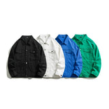 Threebooy Men's Loose Casual Denim Jacket Korean Fashion Lapel Solid Color Simple Casual Black White Blue Jacket men jeans jacket