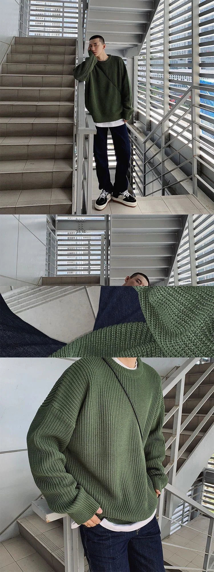 Threebooy Sweater Men Oversize Knit Pull Homme O-neck Male Knitted Sweater Pullover Jumper Harajuku Casual Streetwear Korean Men Sweaters