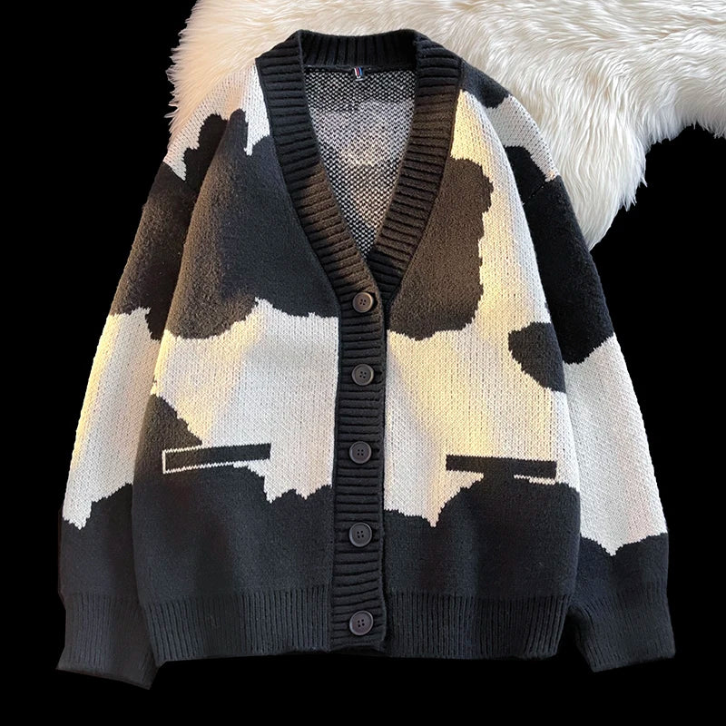Threebooy Open Front Button V Neck Long Sleeve Sweater Women Basic Shirt Men Warm Soft Coat Autumn Winter Tops Casual Knit Jacket Cardigan