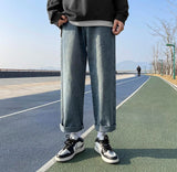 Threebooy Spring brand straight loose trouser  Korean High street men and women can wear denim classic fashion trend boys girls jeans