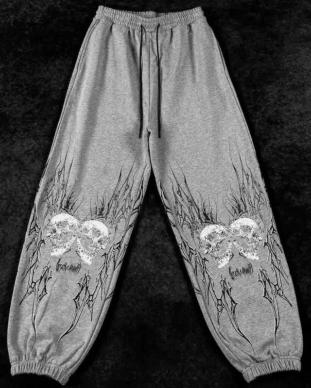 Threebooy  Y2K Breathedivinity Skull Cargo Pants Men Women Gothic Casual Sports Joggers New Hip Hop Street Fashion Couple Street Trousers