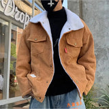 Threebooy  Men Autumn Winter Thicken Warm slim fit Corduroy Jackets Men's Outwear Hip Hop Coat Male Teen Casual Jacket Colorful S-5XL