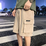 Threebooy Oversize Casual Shorts Men's Thin Street Trend Big Pocket Overalls Sports Loose Straight Pants Printed Letters Summer Clothes