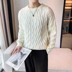 Threebooy New Autumn Winter Korean Fashion Knitted Sweaters Men's Jumper Stripe Pullovers Stylish Men's Clothing Sweatshirts 3XL