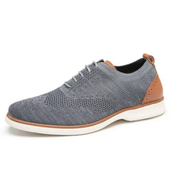 Threebooy  Men's Business Casual Shoes Lightweight Anti-slip Soft Bottom Wide Bottom Lace-Up Breathable Comfortable EVA Insole round Toe