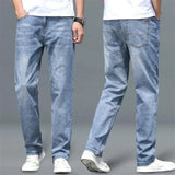 Threebooy Straight Loose Cotton Regular Jeans for Men 2024 Trend Casual Classic Trousers Mens Cowboy Pants New In Wide Leg Xs High Quality