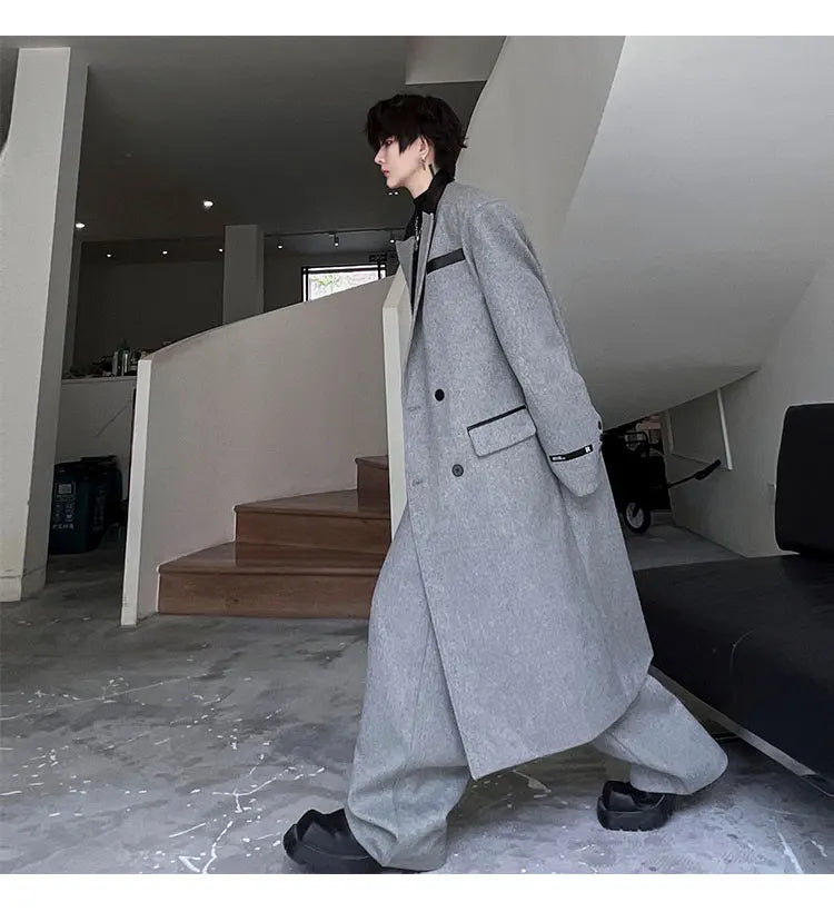 Threebooy Men's Luxurious Oversized Coat & Trousers 2-Piece Set