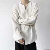 Threebooy Mens Harajuku Irregular Shirt 2024 Spring New Fashion Goth Handsome Loose Oversized Lapel Fashion Long Sleeve Cloak Unisex