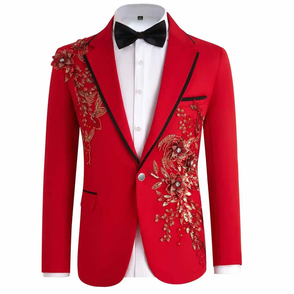 Threebooy  Luxury Wedding Groom Tuxedos 2 Pieces Jacket Pants Handsome Applique Rhinestones Special Occasion Party Suits