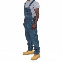 Threebooy Men Cargo Jeans Jumpsuit Big Size Vintage Big Pocket Denim Bib Overalls Homme Casual Adjustable Suspenders Long Pants Streetwear