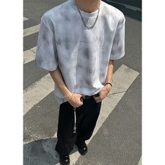 Threebooy  Men Loose Fit Tie Dye Short Sleeve Round Neck T-Shirt Summer Fashion Casual Streetwear Soft Breathable Oversized Tee Comfy Y2K