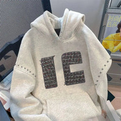 Threebooy American style autumn and winter street fashion personalized printed hoodie for men and women loose retro casual top for couples
