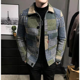 Threebooy  Men Winter Fleece Suit Jacket New High-quality Self-cultivation Warmth Fashion Casual Maj Clothing Plaid Men Blazer Coat