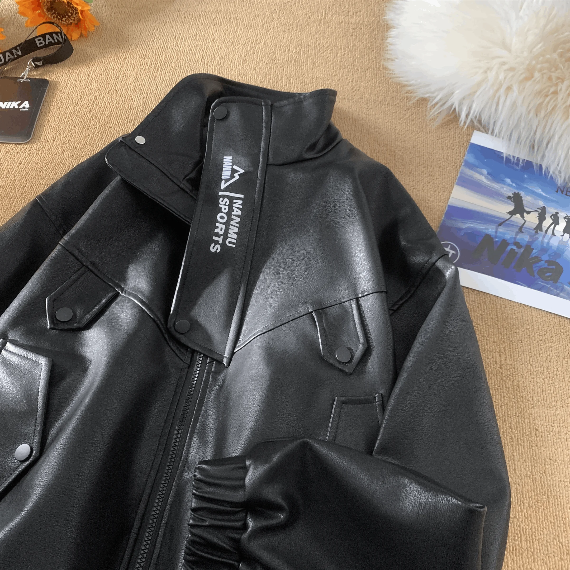 Threebooy American Vintage Leather Jacket Men Women 2025 Spring Autumn Fashionable High-end Retro High Street Casual Top Jacket Aesthetic