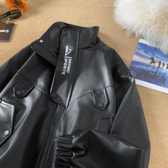 Threebooy American Vintage Leather Jacket Men Women 2025 Spring Autumn Fashionable High-end Retro High Street Casual Top Jacket Aesthetic