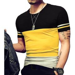 Threebooy  Summer New Fashion Men's T Shirt Casual Patchwork Short Sleeve T Shirts Men Streetwear Hip Hop Top Tees M-5XL