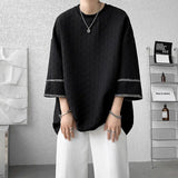 Threebooy Men's Fashion Trend Loose Sleeve T-shirt Round Neck White/black Color High-quality Tshirts Casual Popular T Shirts S-2XL