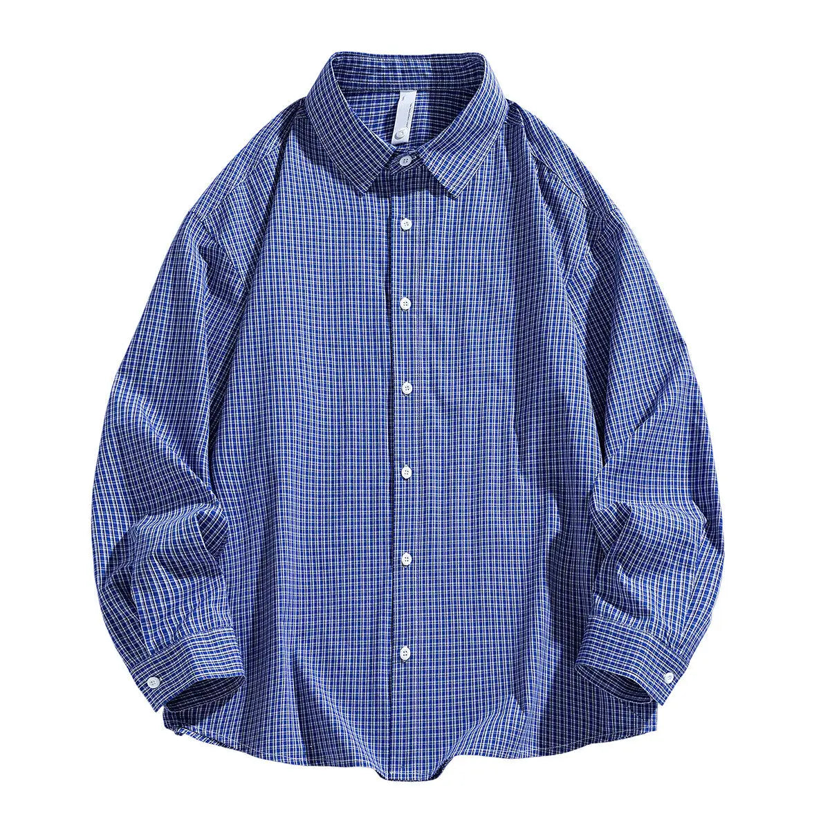 Threebooy Plaid Shirts for Men Student shirt Youth workwear Mens Calssic long shirt Spring Korean Clothes casual Streetwear