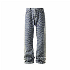 Threebooy Jeans men New Jacquard Fabric Denim Trousers man Straight Leg Long Pants Autumn Classic Style Casual Jeans for Men Wholesale
