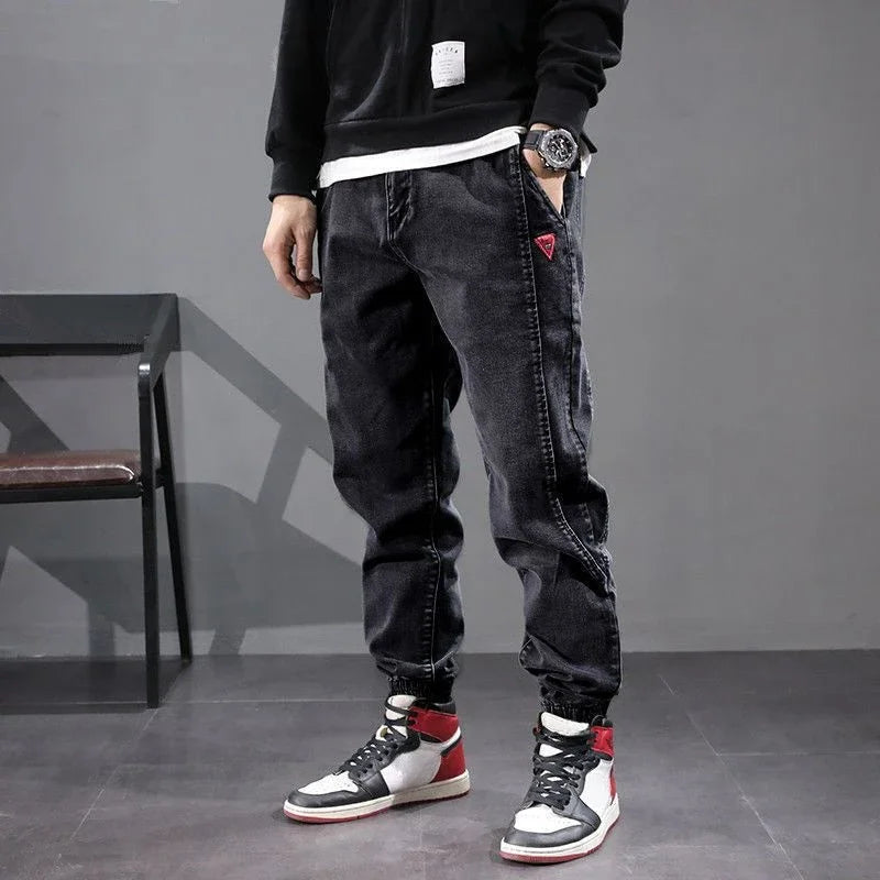 Threebooy Elastic Cropped Men's Jeans Stretch Man Cowboy Pants Trousers Black Oversize Korean Style Regular Fit Cheapest Casual Cheap Long
