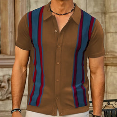 Threebooy Men's Luxury Clothing Knit Short Sleeve Polo Shirt Casual Streetwear Lapel Button Down Cardigan Breathable Tops Summer Knitwear