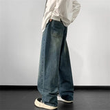 Threebooy Jeans men 2024 Spring Wide Leg Jeans Male Loose Straight Denim Pants Harajuku Vintage Blue Jean Trouser Streetwear Clothes