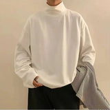 Threebooy Autumn Winter Fashion Man Solid Casual TShirts Turtleneck Men's Loose Slim Bottom Double Faced Velvet Sweater Cool Boys