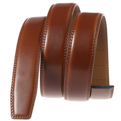 Threebooy  Men's Genuine Belt Fashion Automatic Buckle Belt for Popular Business High Quality Male Belt Brown
