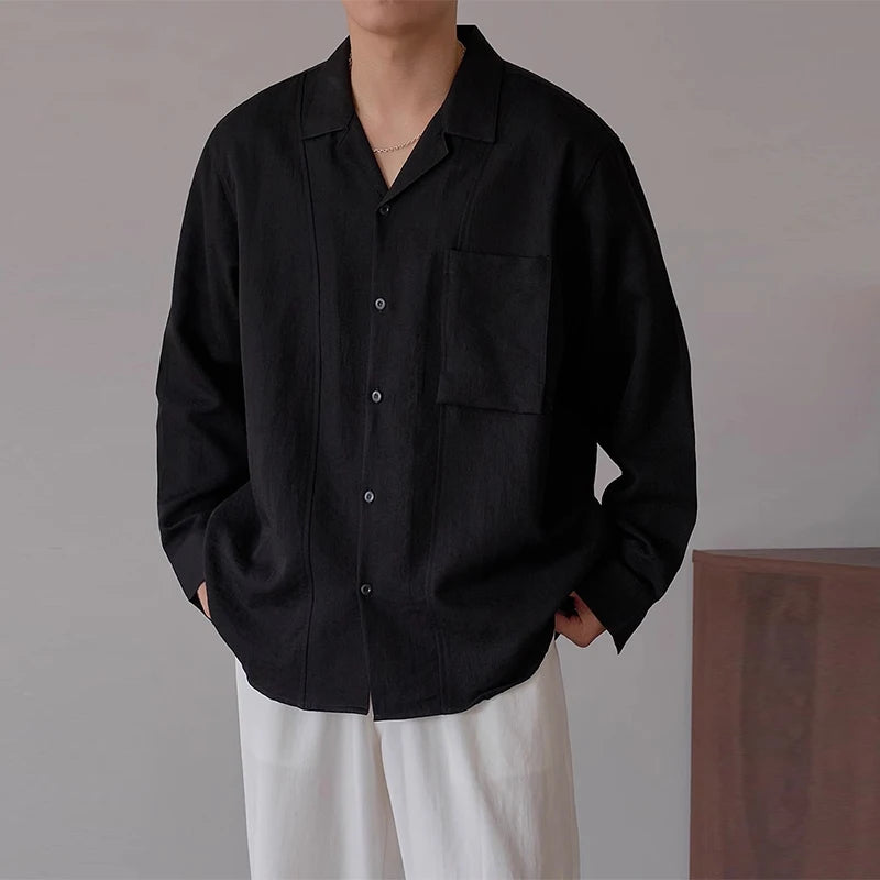 Threebooy New Trend Men Luxury Business Shirts Casual Striped Long Sleeve Cardigan Tops Japanese Style Fashion Leisure Commuter Blouse