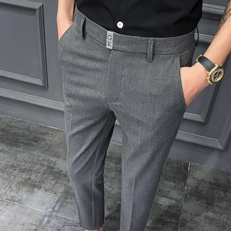 Threebooy Fashion Suit Pants Men Dress Pants Autumn Winter Mens Suit Pants Casual Slim Fit Wedding Business Office Social Trousers