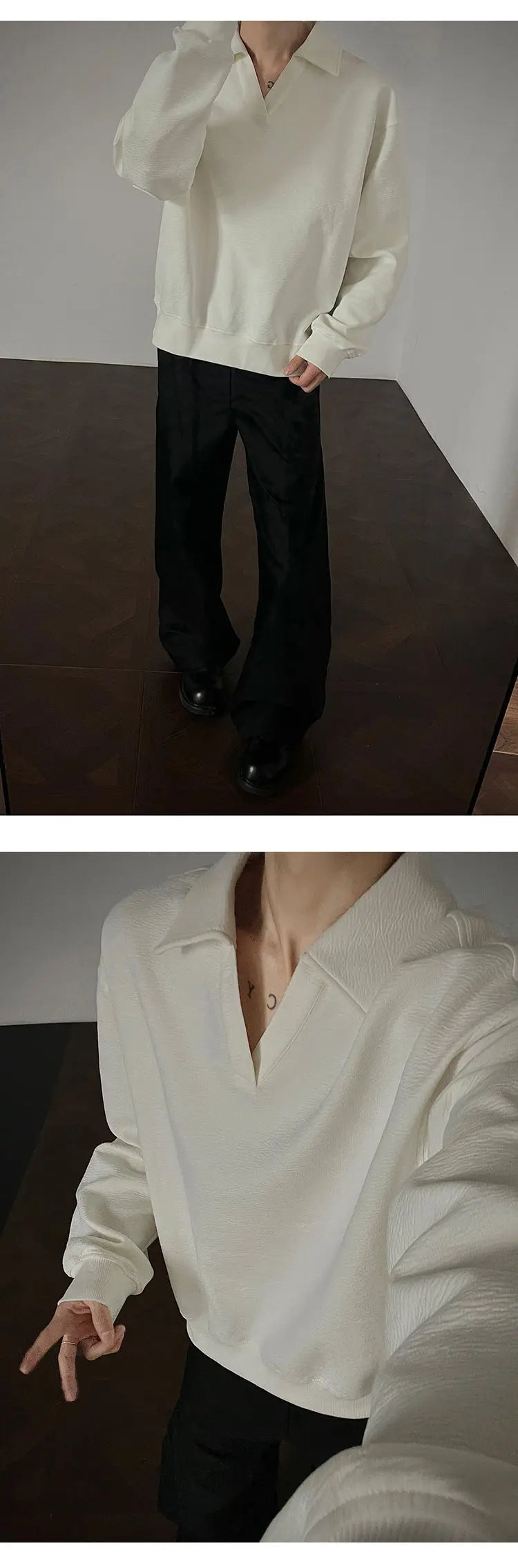 Threebooy Long sleeve t Shirt men 2025 Arrival Men Polo Shirt Solid Color Casual Relaxed Fit Collar Tops Autumn Fall Fashion Mens Clothing