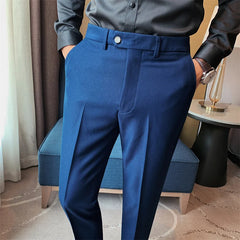 Threebooy Men's Suit Pants Formal Pants New Stretch Slim Fit Ankle Trouser High-quality Boutique Fashion Men's Clothing Dress Pants