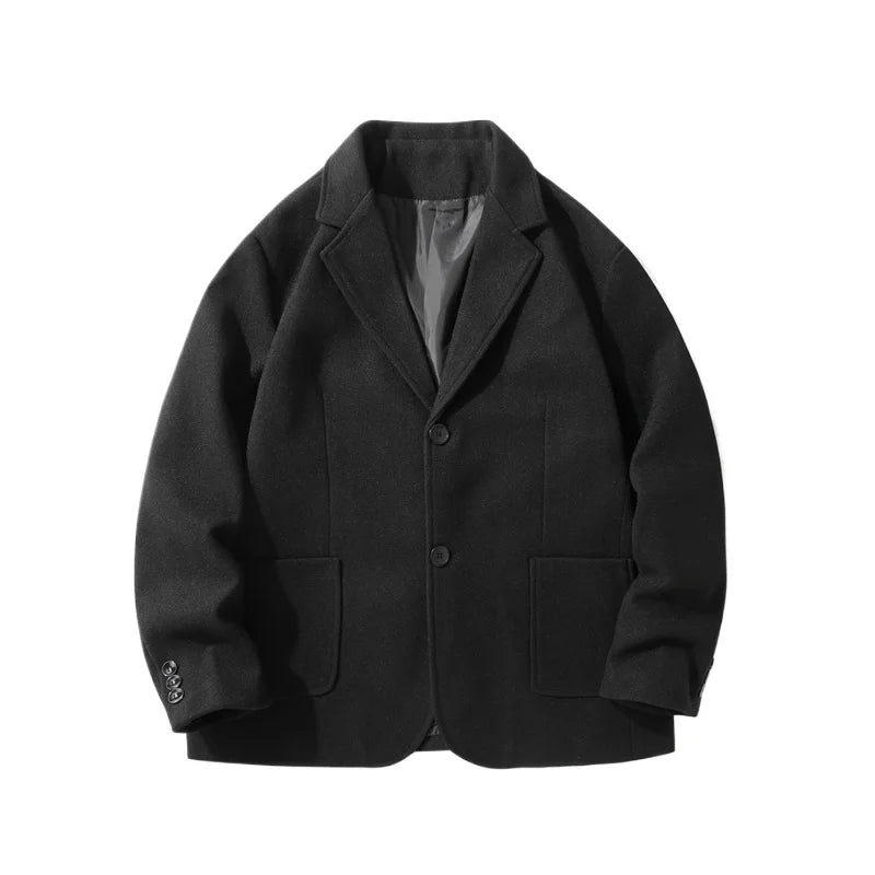 Threebooy Woolen Coat for Man Winter Coats Man Wool and Mix Mens Overcoat High Quality Elegant Men Jackets New Black Men's Clothing