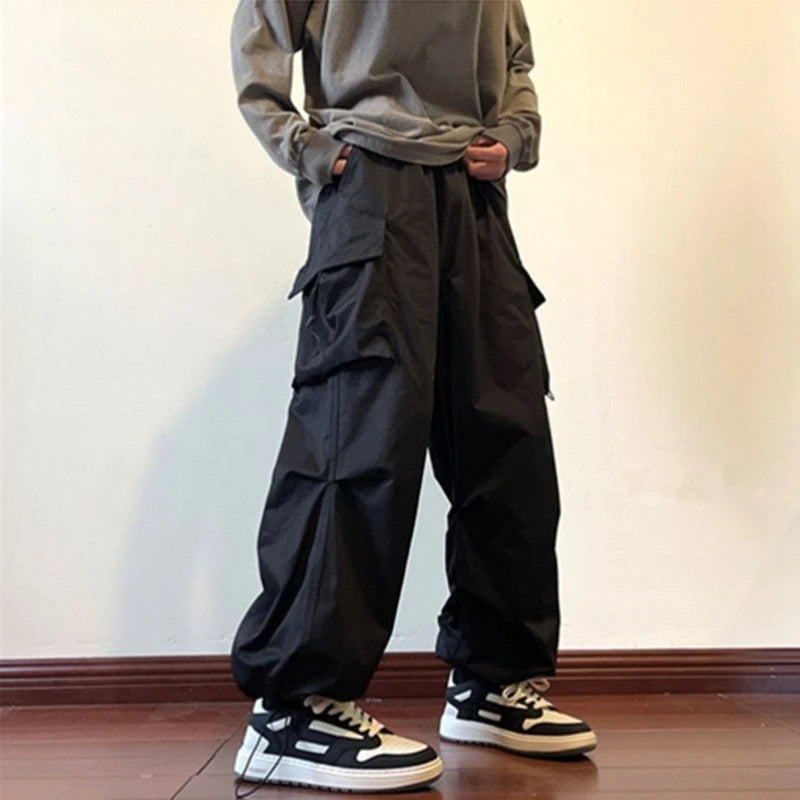 Threebooy Spring Summer Multi Pocket Loose Cargo Pants for Men Street Casual Cheapest Y2k Vintage New in High Quality Long Trousers Man
