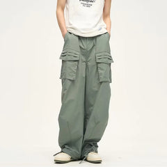 Threebooy Parachute Cargo Pants Men Oversize Cargo Trousers Male Y2K Sweatpants Men High Waist Japanese Streetwear Hip Hop