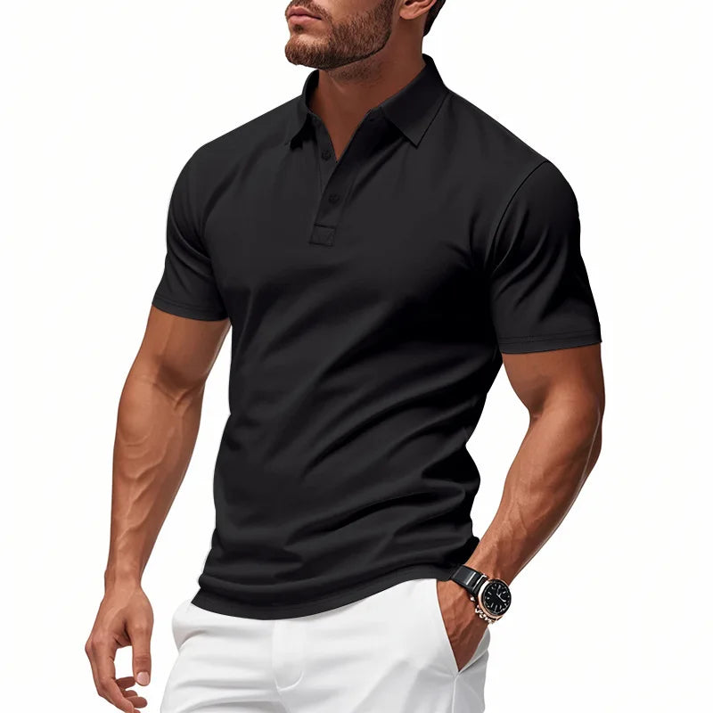 Threebooy  European American Men's Casual Breathable Quick-drying POLO Short Sleeves