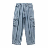 Threebooy Baggy Jeans Trousers Male Denim Pants Black Wide Leg Pants Men's Jeans Oversize Cargo Korean Streetwear Hip Hop Harajuku