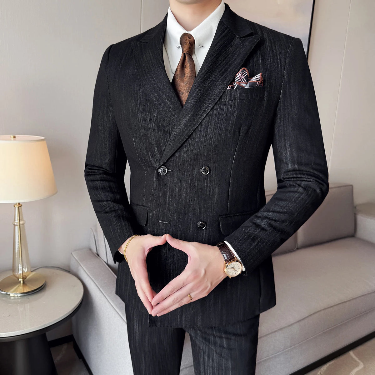 Threebooy Business Men's Clothing  groom suit Wedding suit men 3 Piece jacket vest pants2025 new High-end business suit set dress